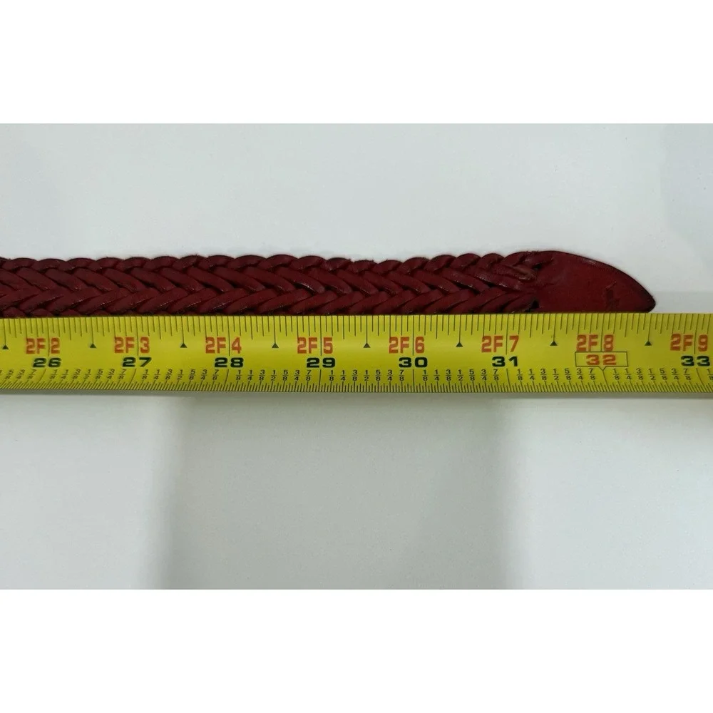 VTG Polo Ralph Lauren Women's Braided Red Leather Belt England Size‎ 1X32.5